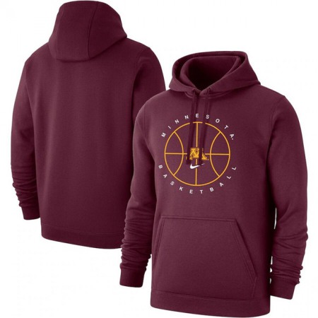 Men's Maroon Minnesota Golden Gophers Wine Basketball Icon Club Fleece Pullover Hoodie