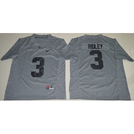 Crimson Tide #3 Calvin Ridley Gridiron Gray Limited Stitched NCAA Jersey