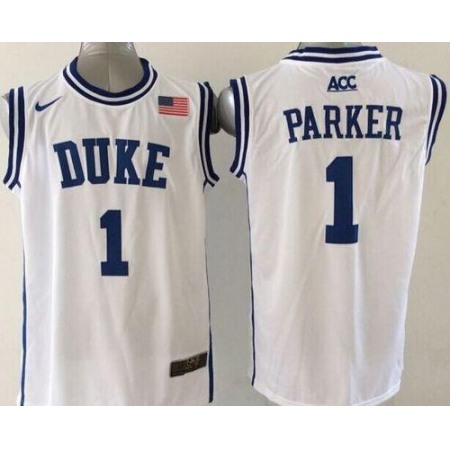 Blue Devils #1 Jabari Parker White Basketball New Stitched NCAA Jersey