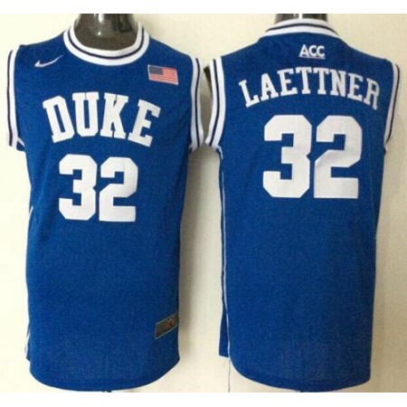 Blue Devils #32 Christian Laettner Blue Basketball New Stitched NCAA Jersey