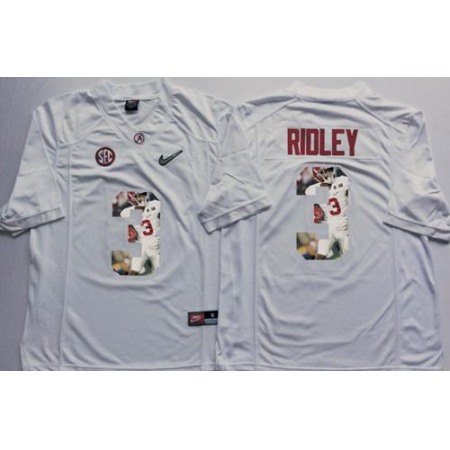 Crimson Tide #3 Calvin Ridley White Player Fashion Stitched NCAA Jersey