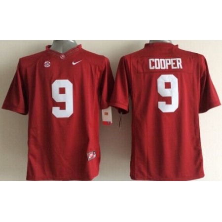 Crimson Tide #9 Amari Cooper Red SEC Patch Stitched Youth NCAA Jersey