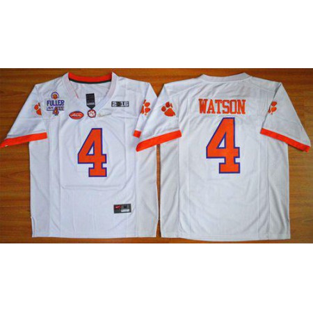 Tigers #4 Deshaun Watson White 2016 National Championship Stitched NCAA Jersey