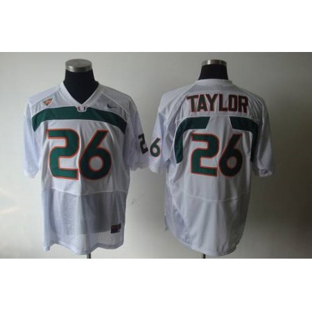 Hurricanes #26 Sean Taylor White Stitched NCAA Jerseys