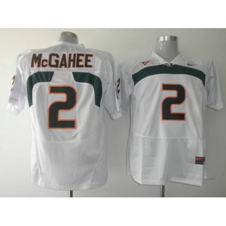 Hurricanes #2 Willis McGahee White Stitched NCAA Jerseys