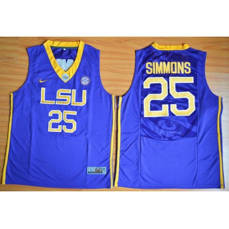 LSU Tigers #25 Ben Simmons Purple Basketball Stitched NCAA Jersey