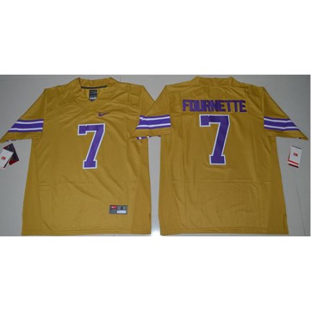 LSU Tigers #7 Leonard Fournette Gridiron Gold Limited Legend Stitched NCAA Jersey