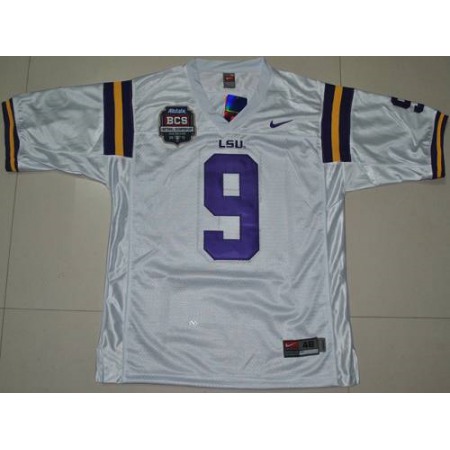 LSU Tigers #9 Jordan Jefferson 2012 BCS Championship Patch Stitched NCAA Jersey