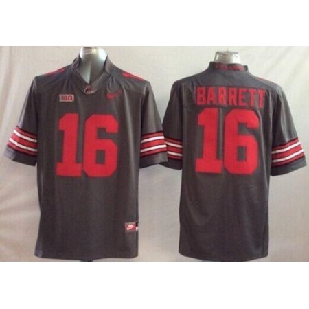 Buckeyes #16 J. T. Barrett Grey Stitched Youth NCAA Jersey