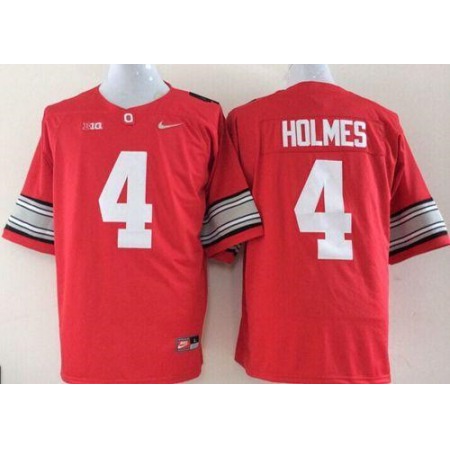 Buckeyes #4 Santonio Holmes Red Stitched NCAA Jersey