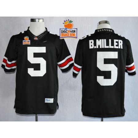 Buckeyes #5 Braxton Miller Black Limited 2014 Discover Orange Bowl Patch Stitched NCAA Jersey