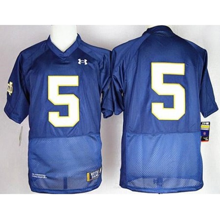 Fighting Irish #5 Everett Golson Navy Blue Shamrock Series Stitched NCAA Jersey