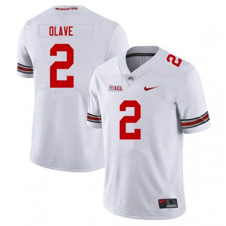 Men's Ohio State Buckeyes #2 Chris Olave White Stitched Jersey