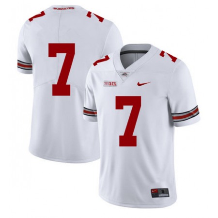 Men's Ohio State Buckeyes #7 White Stitched Jersey