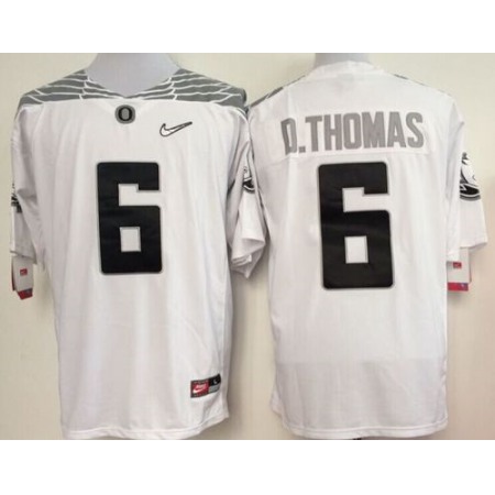 Ducks #6 De'Anthony Thomas White Diamond Quest Stitched NCAA Jersey