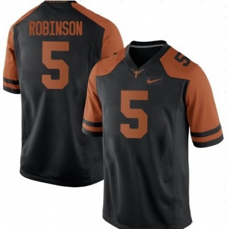 Men's Texas Longhorns #5 Bijan Robinson Black Brown Stitched Jersey