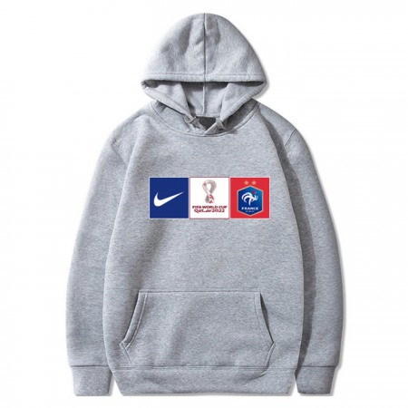 Men's France World Cup Soccer Hoodie Grey