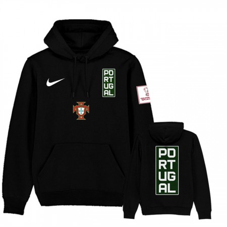 Men's Portugal Black 2022 FIFA World Cup Soccer Hoodie