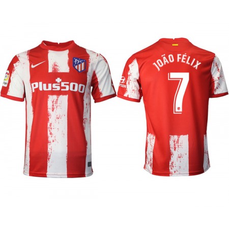 Men's Athletic De Madrid #7 Joao Felix Red/White Home Soccer Jersey