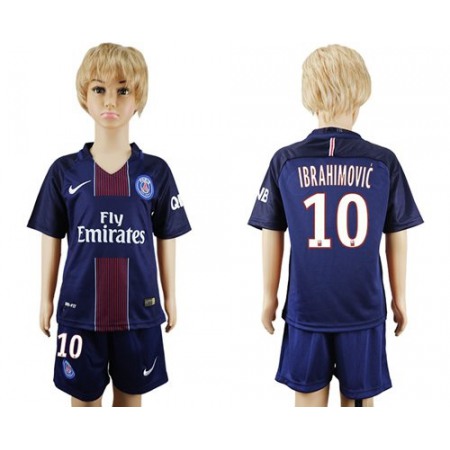 Paris Saint-Germain #10 Ibrahimovic Home Kid Soccer Club Jersey