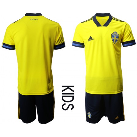 Sweden Blank Home Kid Soccer Country Jersey