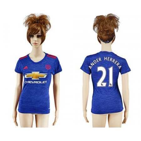 Women's Manchester United #21 Ander Herrera Away Soccer Club Jersey