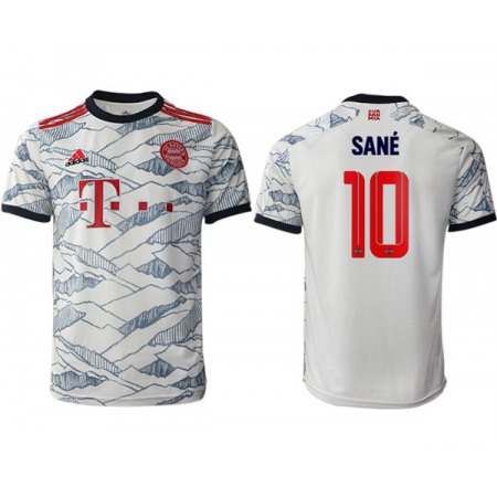 Men's FC Bayern Munchen #10 Leroy Sane White Away Soccer Jersey