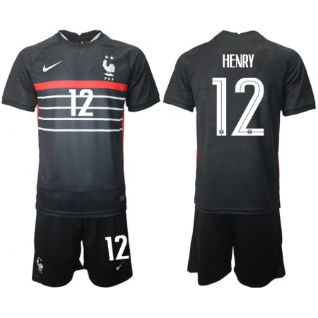 Men's France #12 Henry Black Home Soccer Jersey Suit