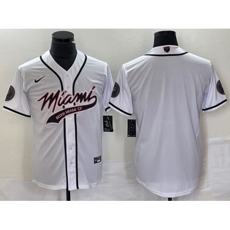 Men's Inter Miami CF Blank White Cool Base Stitched Jersey