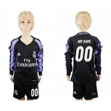 Real Madrid Personalized Sec Away Long Sleeves Kid Soccer Club Jersey