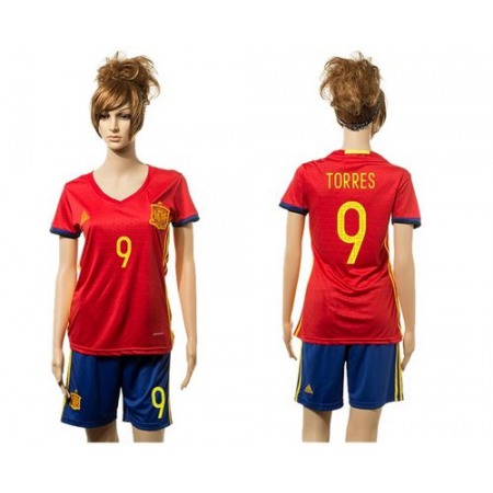 Women's Spain #9 Torres Red Home Soccer Country Jersey