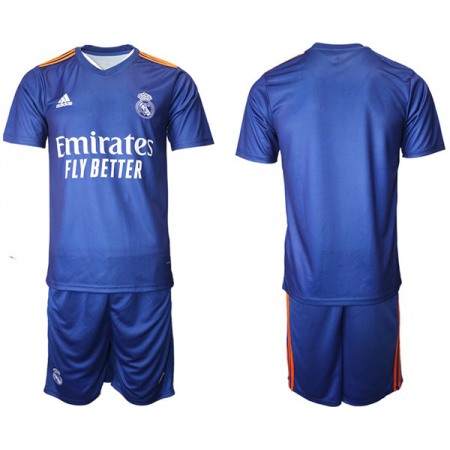 Men's Real Madrid 2021/22 Blue Away Soccer Jersey Suit