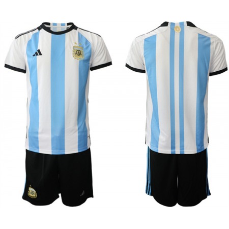 Men's Argentina Blank White/Blue 2022 FIFA World Cup Home Soccer Jersey Suit