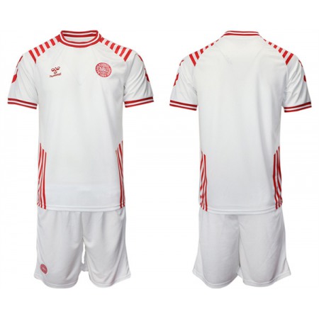 Men's Denmark Custom White 2022 FIFA World Cup Away Soccer Jersey Suit