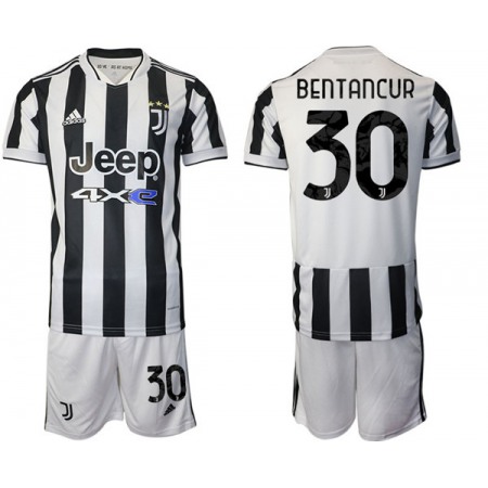 Men's Juventus #30 Rodrigo Bentancur White/Black Home Soccer Jersey Suit