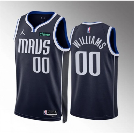 Men's Dallas Mavericks #00 Brandon Williams Navy Statement Edition Stitched Basketball Jersey