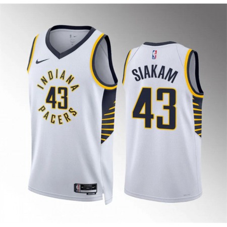 Men's Indiana Pacers #43 Pascal Siakam White Association Edition Stitched Basketball Jersey