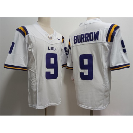 Men's LSU Tigers #9 Joe Burreaux White 2023 Stitched Baseball Jersey