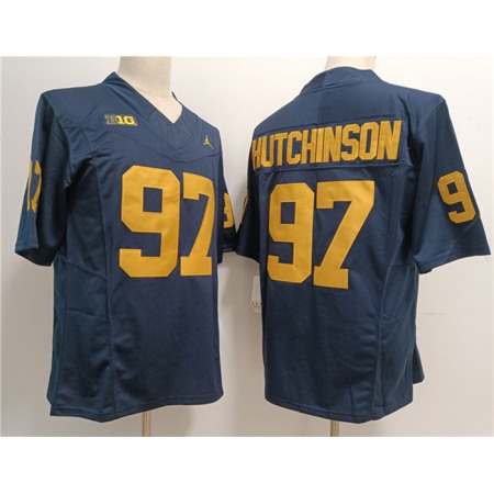 Men's Michigan Wolverines #97 Aidan Hutchinson 2023 F.U.S.E. Navy Stitched Jersey