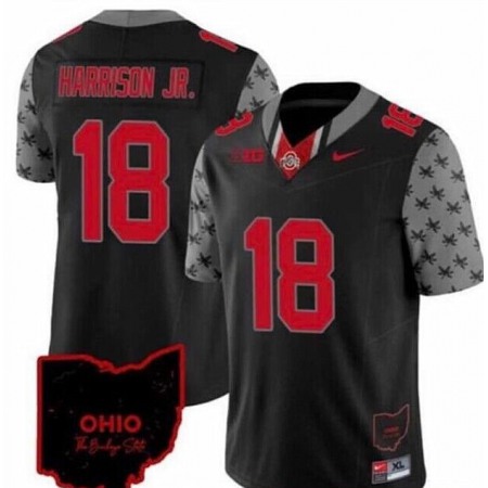 Men's Ohio State Buckeyes #18 Marvin Harrison JR. Black 2023 F.U.S.E. Limited Stitched Jersey