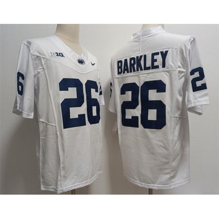 Men's Penn State Nittany Lions #26 Saquon Barkley White Stitched Jersey