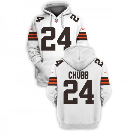 Men's Cleveland Browns Active Player Custom 2021 White Pullover Hoodie