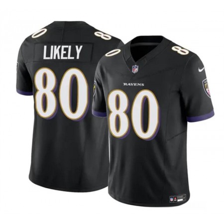 Men's Baltimore Ravens #80 Isaiah Likely Black 2023 F.U.S.E. Vapor Limited Football Jersey