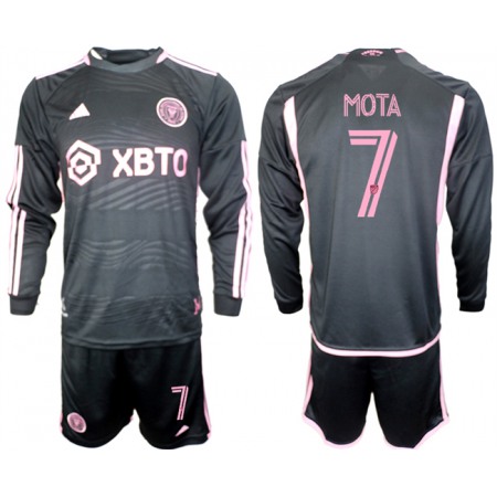 Men's Inter Miami CF #7 Mota 2023/24 Black Away Soccer Jersey Suit