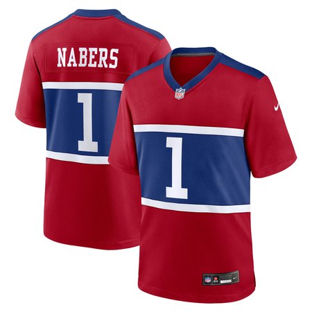 Men's New York Giants Malik Nabers Nike Century Red Alternate Game Jersey