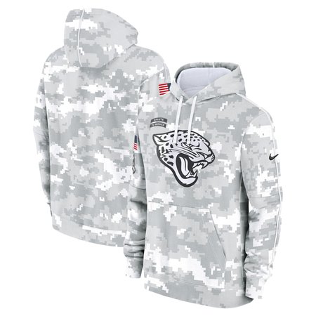 Youth Jacksonville Jaguars Nike White/Gray 2024 Salute To Service Pullover Hoodie