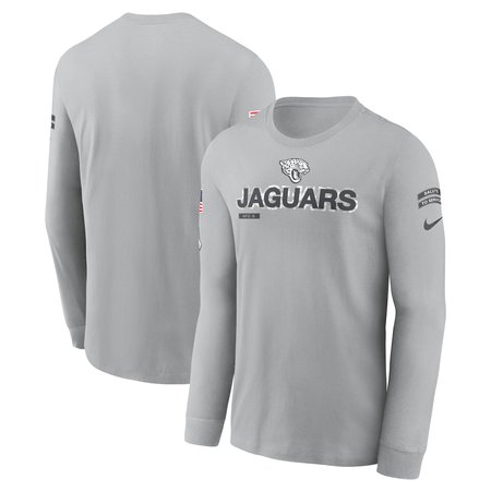 Men's Jacksonville Jaguars Nike Gray 2024 Salute To Service Long Sleeve T-Shirt