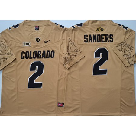 Men's Colorado Buffaloes Yellow #2 Sanders Stitched Jersey