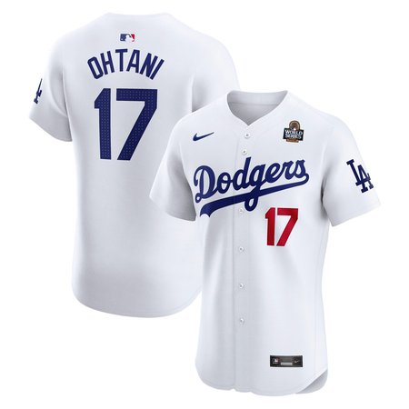 Men's Los Angeles Dodgers Shohei Ohtani Nike White 2024 World Series Home Elite Player Jersey