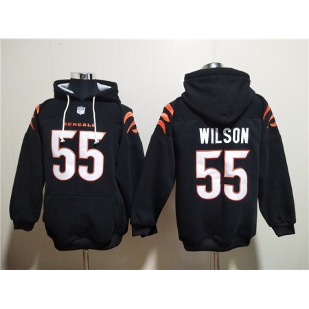 Men's Cincinnati Bengals #55 Logan Wilson Black Pullover Hoodie